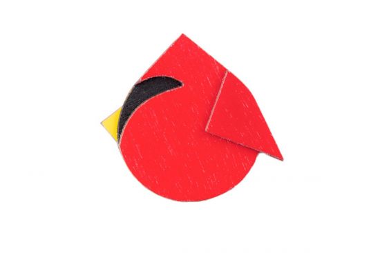 Drevená brošňa Red Cutebird Brooch