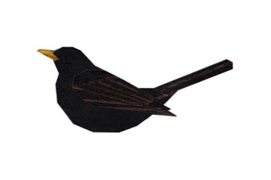 Drevená brošňa Blackbird Brooch