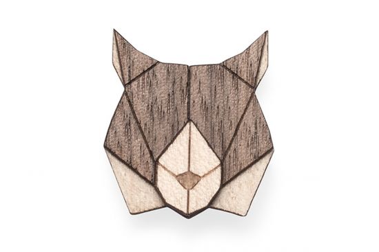 Drevená brošňa Lynx Brooch