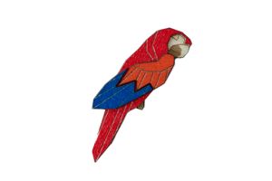 Drevená brošňa Ara Parrot Brooch