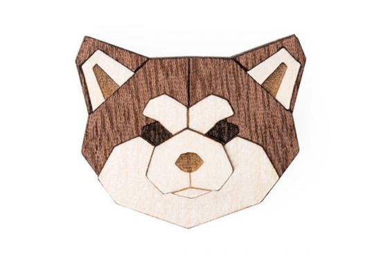 Drevená brošňa Akita Inu Brooch