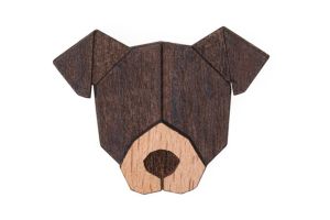 Drevená brošňa American Pit Bull Terrier Brooch