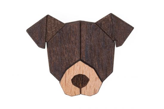 Drevená brošňa American Pit Bull Terrier Brooch