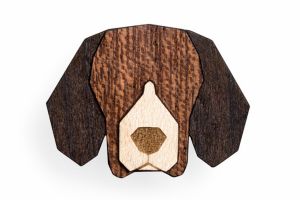 Drevená brošňa Beagle Brooch