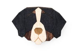 Drevená brošňa Bernese Mountain Dog Brooch
