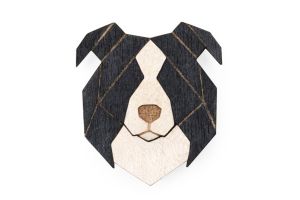 Drevená brošňa Border Collie Brooch