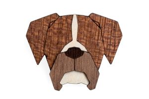 Drevená brošňa Boxer Brooch