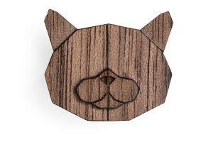 Drevená brošňa British Cat Brooch