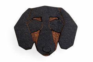 Drevená brošňa Dachshund Brooch