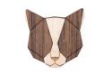 Drevená brošňa Grey Cat Brooch