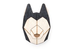 Drevená brošňa Husky Brooch