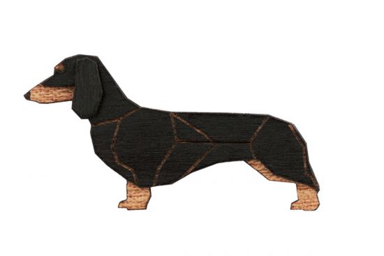 Drevená brošňa Walking Dachshund Brooch