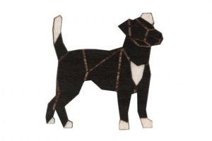 Drevená brošňa Walking Darkdog Brooch