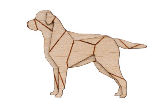 Drevená brošňa Walking Labrador Brooch