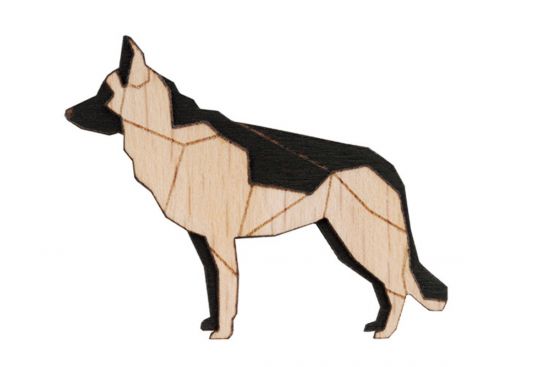 Drevená brošňa Walking Shepherd Brooch