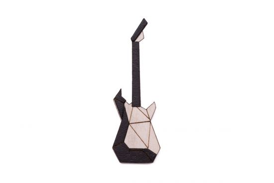 Drevená brošňa Electric Guitar Brooch