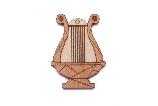Drevená brošňa Lyre Brooch