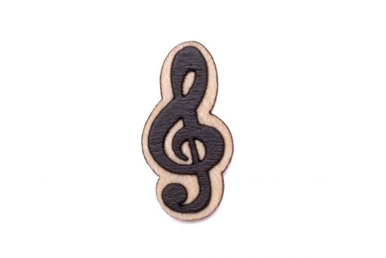 Drevená brošňa Treble Clef Brooch