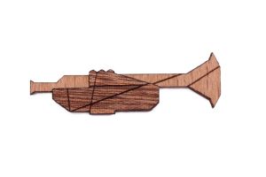 Drevená brošňa Trupet Brooch