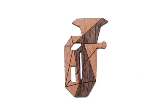 Drevená brošňa Tuba Brooch