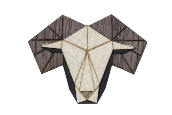 Drevená brošňa Aries Brooch