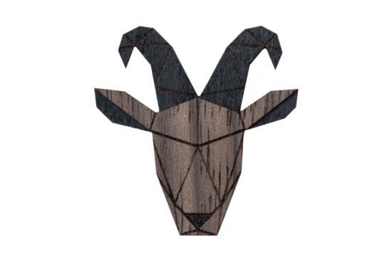 Drevená brošňa Capricornus Brooch