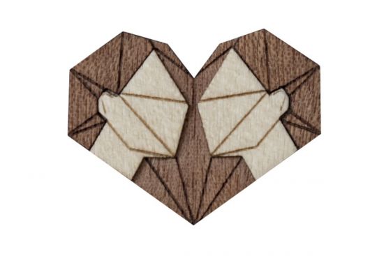 Drevená brošňa Gemini Brooch