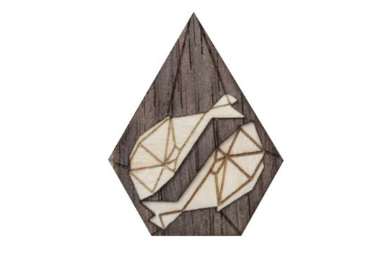Drevená brošňa Pisces Brooch