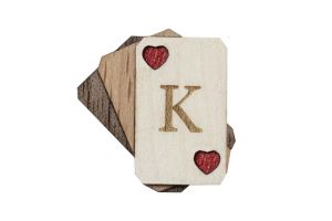Drevená brošňa King of Hearts Brooch