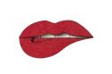 Drevená brošňa Lips Brooch