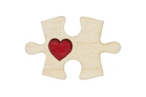 Drevená brošňa Puzzle 1 Brooch