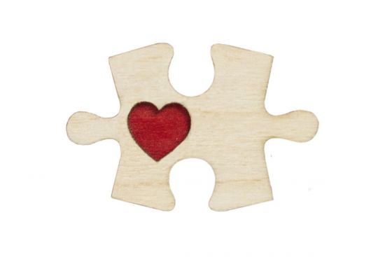 Drevená brošňa Puzzle 1 Brooch