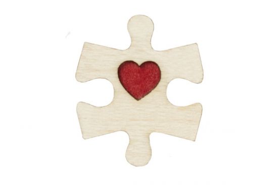 Drevená brošňa Puzzle 2 Brooch