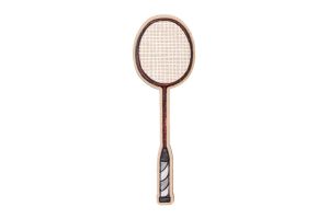 Drevená brošňa Badmintonová raketa
