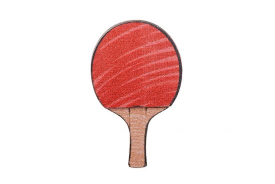Drevená brošňa Ping pongová raketa