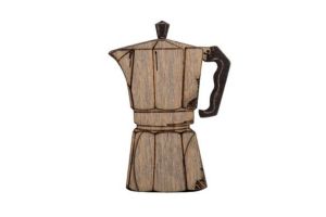 Drevená brošňa Coffee Pot Brooch