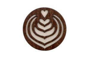 Drevená brošňa Latté Art Brooch