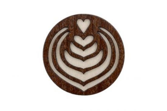 Drevená brošňa Latté Art Brooch