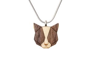Drevený prívesok Grey Cat Pendant