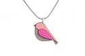 Drevený prívesok Pink Bird Pendant
