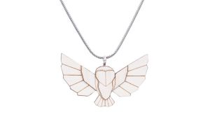 Drevený prívesok Snowy Owl Pendant