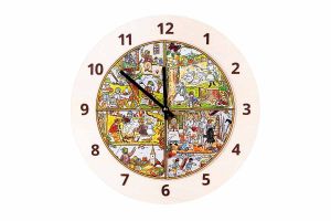 Drevené hodiny Štyri ročné obdobia – Josef Lada ©