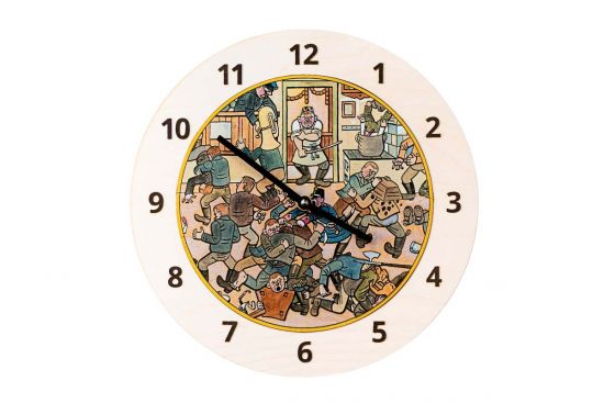 Drevené hodiny Krčmová bitka – Josef Lada ©