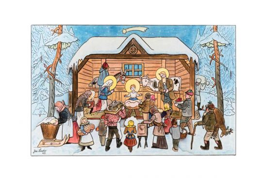 Drevený betlehem v zime – Josef Lada ©
