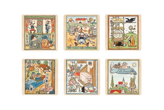 Drevená podložka pod pohár Veselé podložky, 6 ks – Josef Lada © Drevená podložka pod pohár Veselé podložky, 6 ks – Josef Lada ©