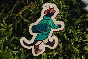 Drevená brošňa Mikeš na cestách - Josef Lada ©