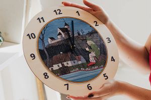 Drevené hodiny Vodník – Josef Lada ©