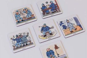 Drevená podložka pod pohár Dobrý vojak Švejk, 6 ks – Josef Lada ©