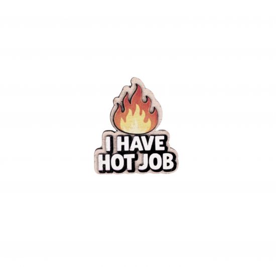 Drevená brošňa Hot Job Drevená brošňa Hot Job