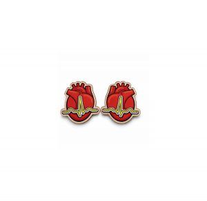 Drevené náušnice EKG Earrings